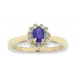14k Sapphire & Diamond Ring Logo Branded