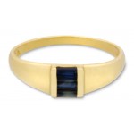 Logo Branded Ladies' 10k Yellow Gold Genuine Sapphire Ring