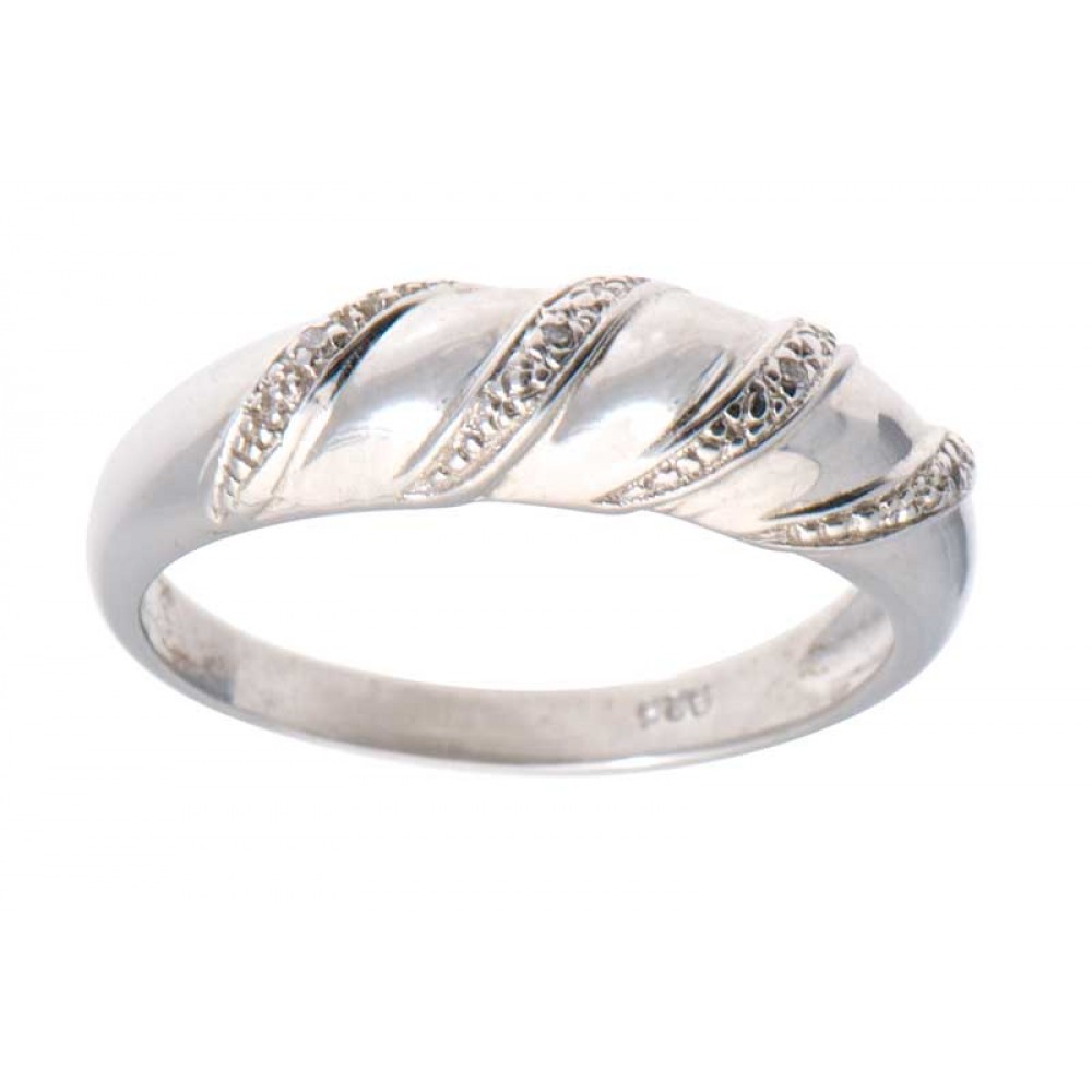 Custom Engraved Sterling Silver & Diamond Ring Custom Engraved Sterling Silver & Diamond Ring