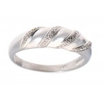 Custom Engraved Sterling Silver & Diamond Ring