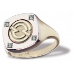 Custom Imprinted Ladies' Custom 4 Diamond Circular Insert Ring
