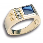 Custom Engraved Ladies' 3 Crystal Square Insert Ring