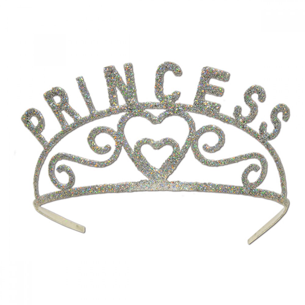 Glittered Metal Princess Tiara Custom Imprinted Glittered Metal Princess Tiara Custom Imprinted