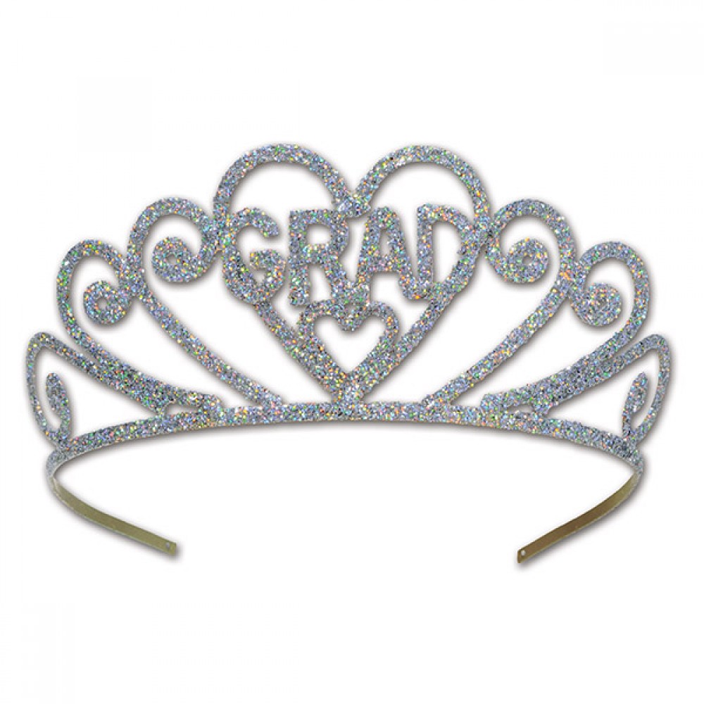 Glittered Metal Grad Tiara Custom Imprinted Glittered Metal Grad Tiara Custom Imprinted