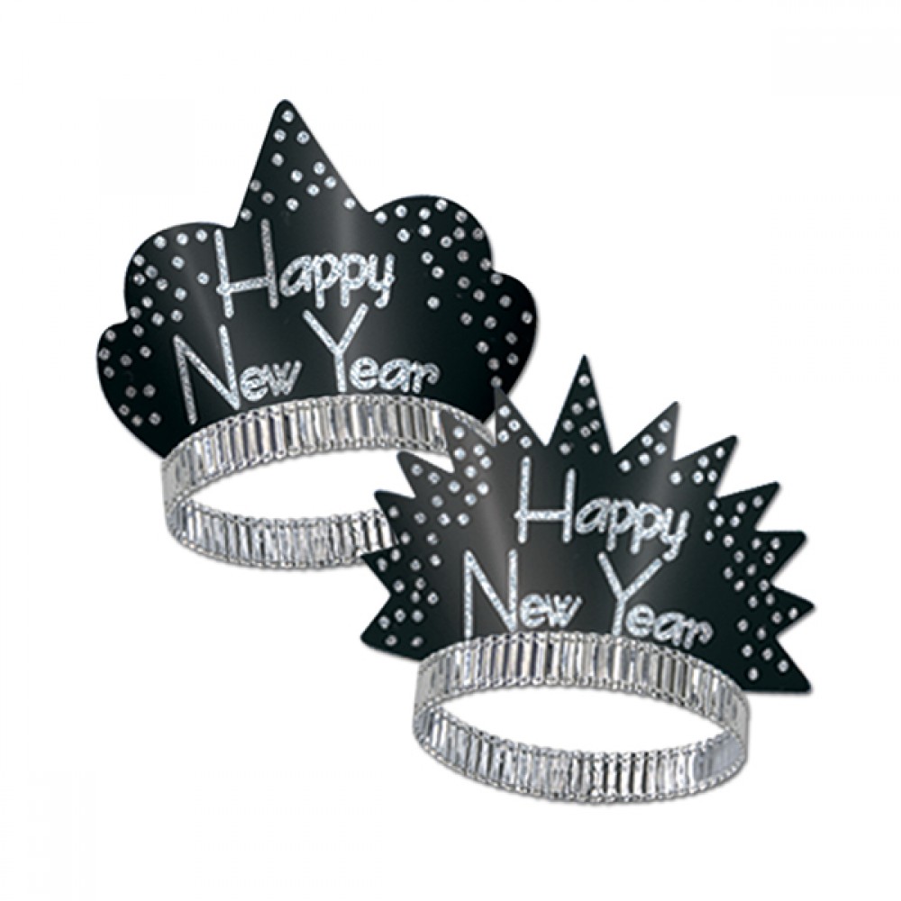 Black & Silver Sparkling Tiaras Custom Imprinted Black & Silver Sparkling Tiaras Custom Imprinted
