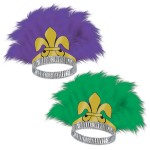 Custom Engraved Fleur De Lis Feathered Tiaras