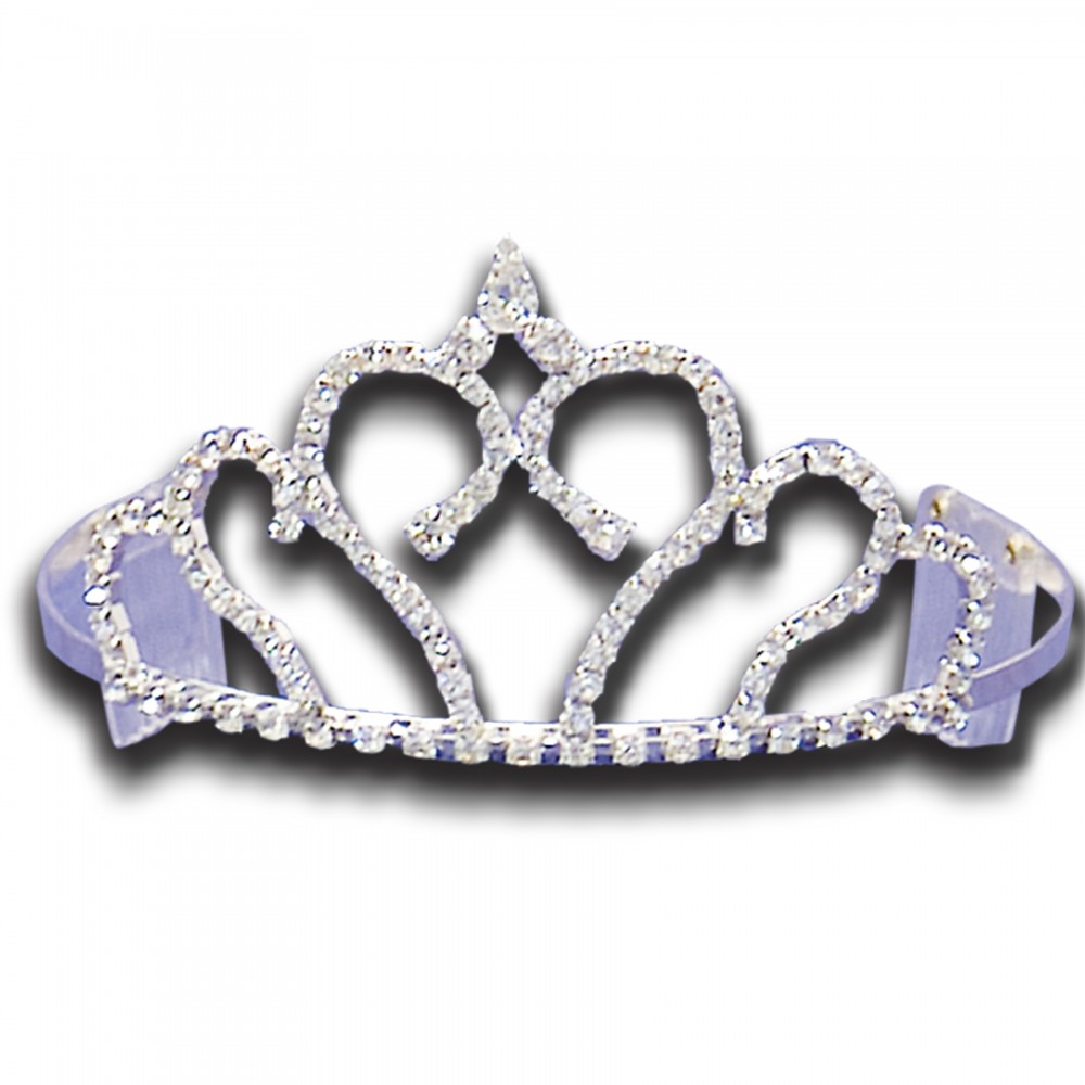 Logo Branded Hooked Heart Tiara (3" High) Logo Branded Hooked Heart Tiara (3" High)