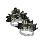 Logo Branded Black & Gold Sparkling Tiaras