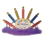 Logo Branded Plastic Light-Up Happy Birthday Tiara
