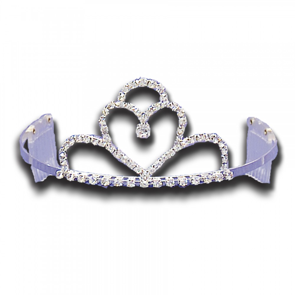 4 Section Heart Tiara (2 3/8" High) Logo Branded 4 Section Heart Tiara (2 3/8" High) Logo Branded