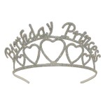 Glittered Metal Birthday Princess Tiara Logo Branded