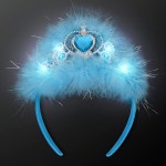Blue Princess Crown Headband with Flashing LEDs Logo Branded