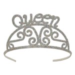 Logo Branded Glittered Metal Queen Tiara