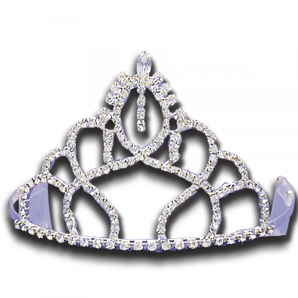 Tall Tiara w/ 3-Stone Dangle (4") Custom Engraved Tall Tiara w/ 3-Stone Dangle (4") Custom Engraved