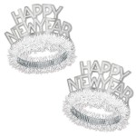 White & Silver Happy New Year Regal Tiara Custom Engraved