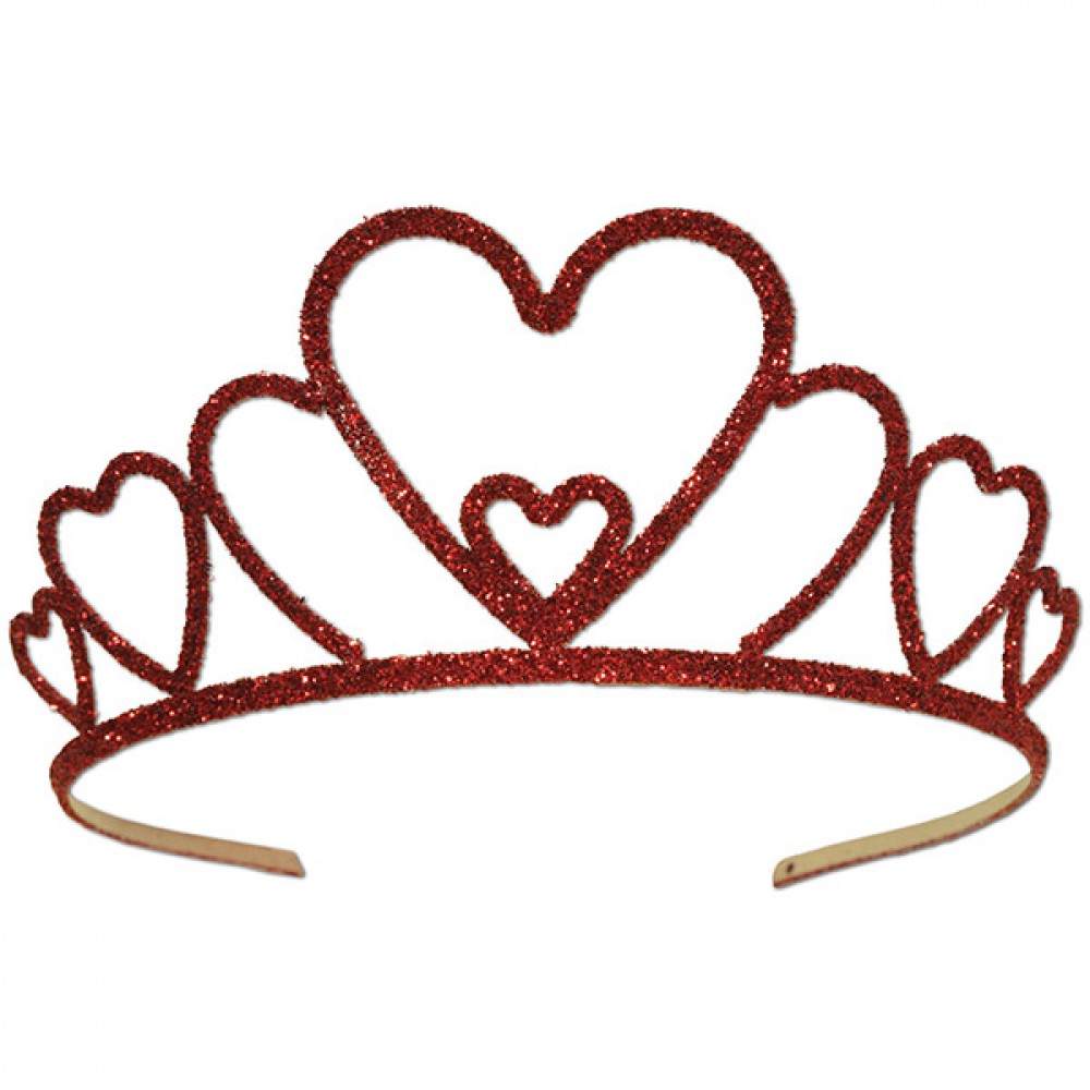 Glittered Metal Heart Tiara Custom Imprinted Glittered Metal Heart Tiara Custom Imprinted