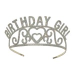 Custom Imprinted Glittered Metal Birthday Girl Tiara