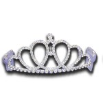 Custom Engraved Swirl Heart Tiara w/ Solitaire Top (2 1/2" High)