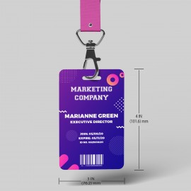 Custom Printed Full Color PVC ID Card -4"H x 3"W