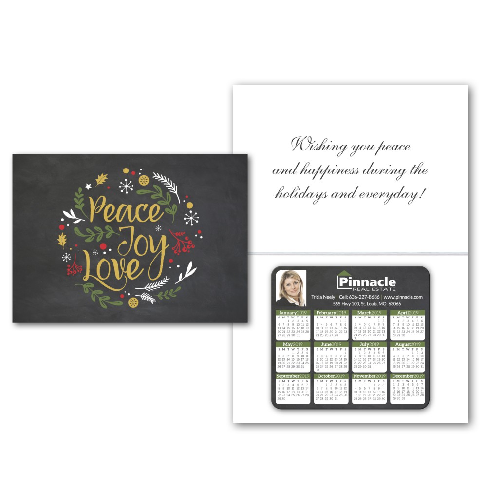 Custom Printed Greeting Card with Magnetic Calendar