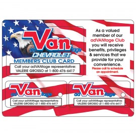 Custom Printed Family Pack Card w/Car Key Tag