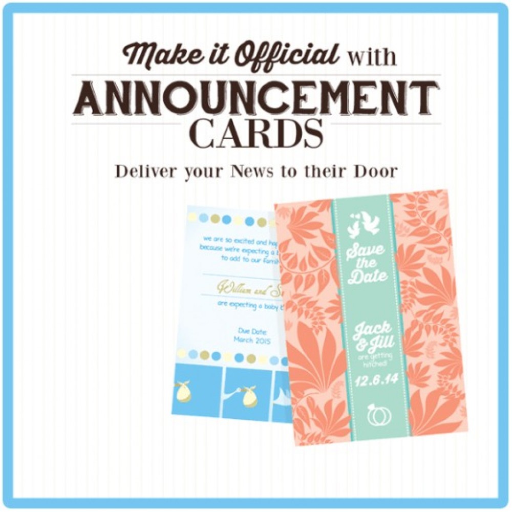 4.25" X 5.5" 16PT 4:0 Suede Announcement Cards with Soft Velvet Lamination, FLAT - No Scoring Logo Branded 4.25" X 5.5" 16PT 4:0 Suede Announcement Cards with Soft Velvet Lamination, FLAT - No Scoring Logo Branded