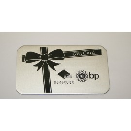 Logo Branded 3.5" x 2" Aluminum Business / Membership card w/a Die Struck, Color filled imprint. USA