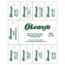 Card w/9 Key Tags Logo Branded  Card w/9 Key Tags Logo Branded