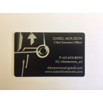 3 3/8" x 2 1/8" Aluminum credit card sized card with a laser engraved imprint. Made in the USA. Logo Branded