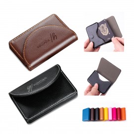 Leatherette Business Card Holder W/ Velvet Lining Custom Printed