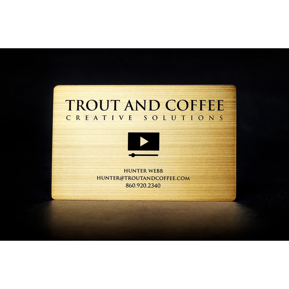 Brass Finish Business Cards Logo Branded Brass Finish Business Cards Logo Branded