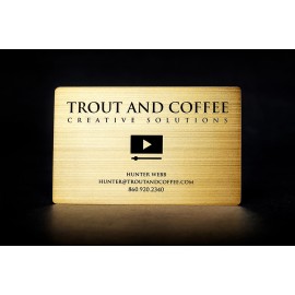 Brass Finish Business Cards Logo Branded