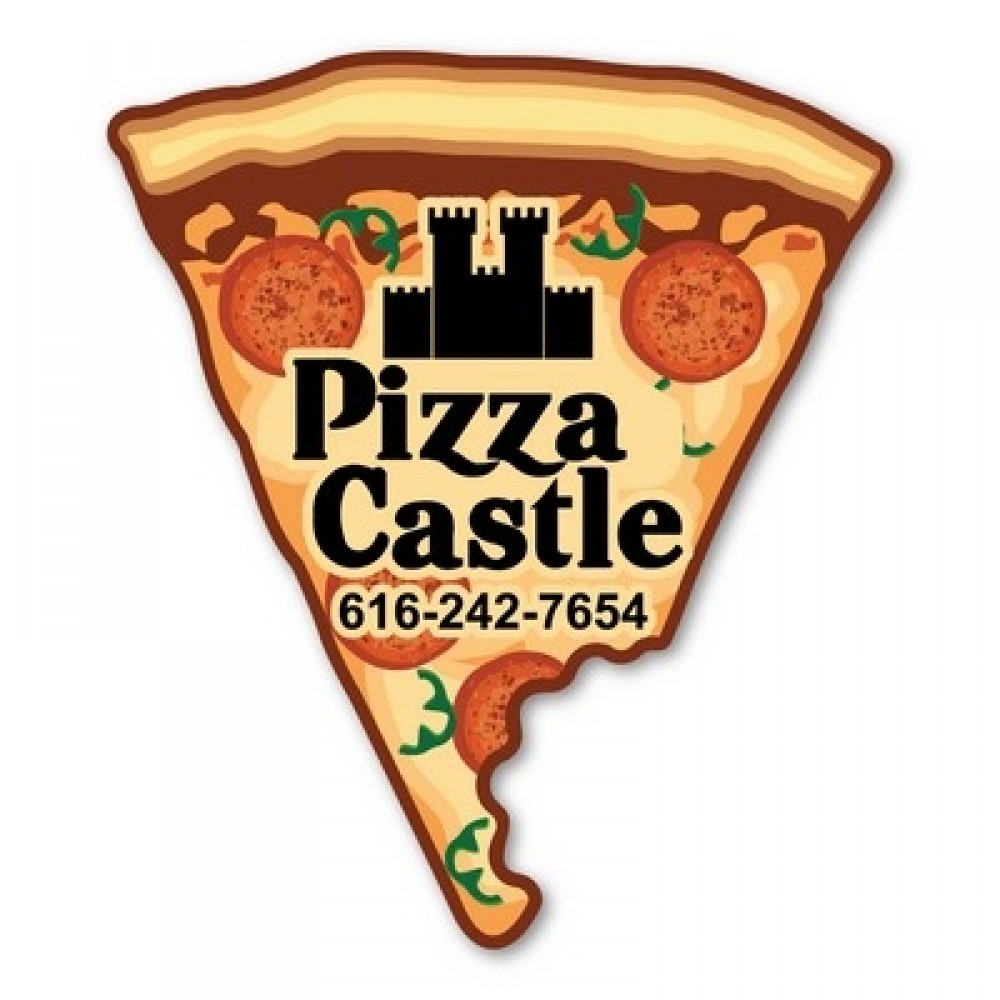 Promotional Pizza Slice Magnet - 3.5" x 4" - 30 mil - Outdoor Safe