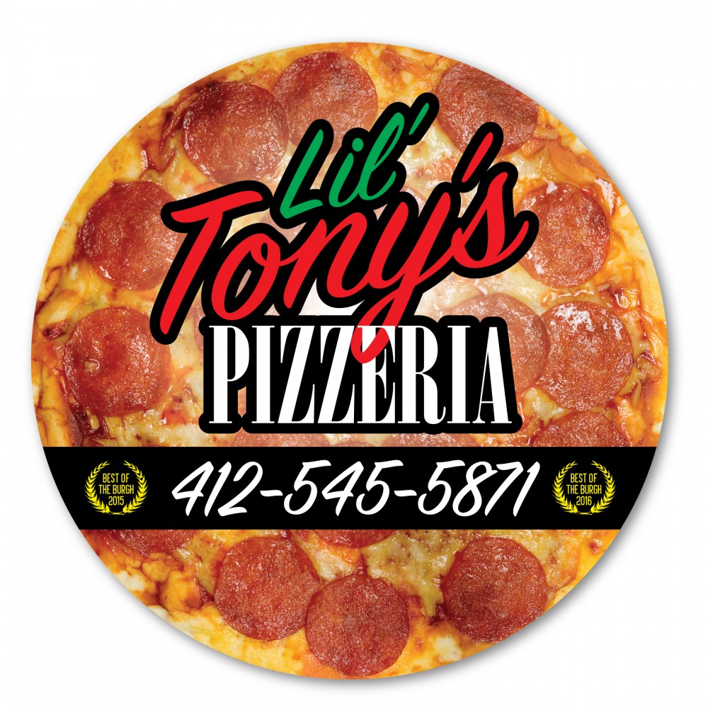 Pizza Magnet - 5" x 5" - 30 mil - Outdoor Safe with Logo Pizza Magnet - 5" x 5" - 30 mil - Outdoor Safe with Logo