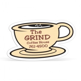 Cup & Saucer 0.03" Thick Vinyl Die Cut Medium Stock Magnet Logo Branded