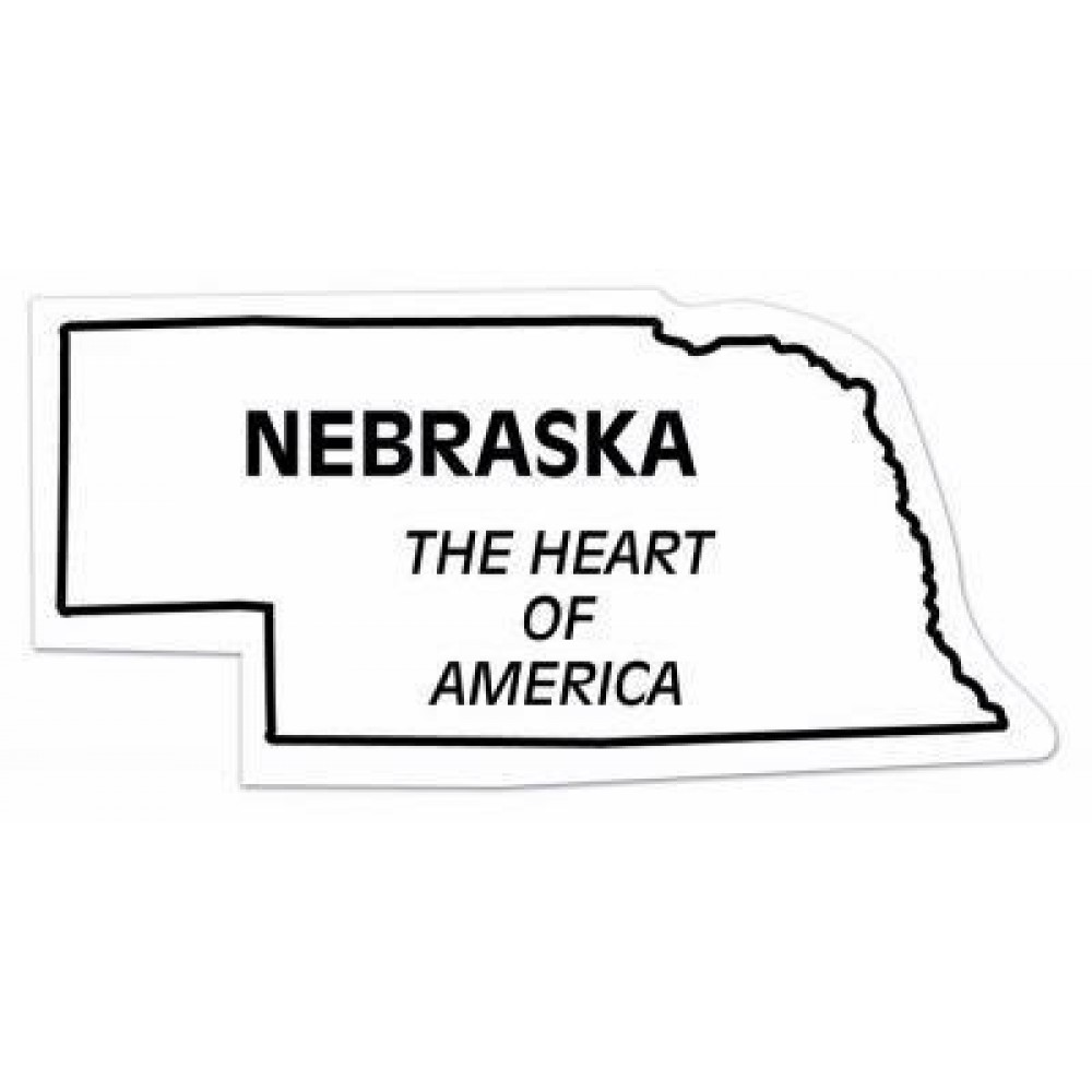 Nebraska State Shape Magnet - Full Color with Logo
