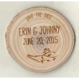 2.5" - Assorted Hardwood Species Bark Edge Magnets with Logo  2.5" - Assorted Hardwood Species Bark Edge Magnets with Logo