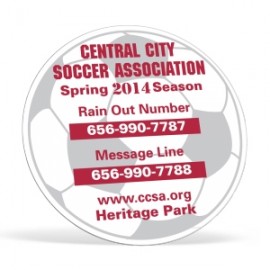 Personalized Sports Magnet | Soccer Ball | 5 3/4" dia. | .030" Thickness  Personalized Sports Magnet | Soccer Ball | 5 3/4" dia. | .030" Thickness