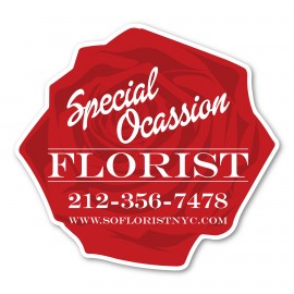 Rose Magnet - 3.75" x 3.5" - 20 mil with Logo  Rose Magnet - 3.75" x 3.5" - 20 mil with Logo