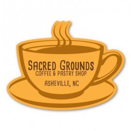 Promotional Coffee Cup Magnet - 4" x 3" - 30 mil - Outdoor Safe