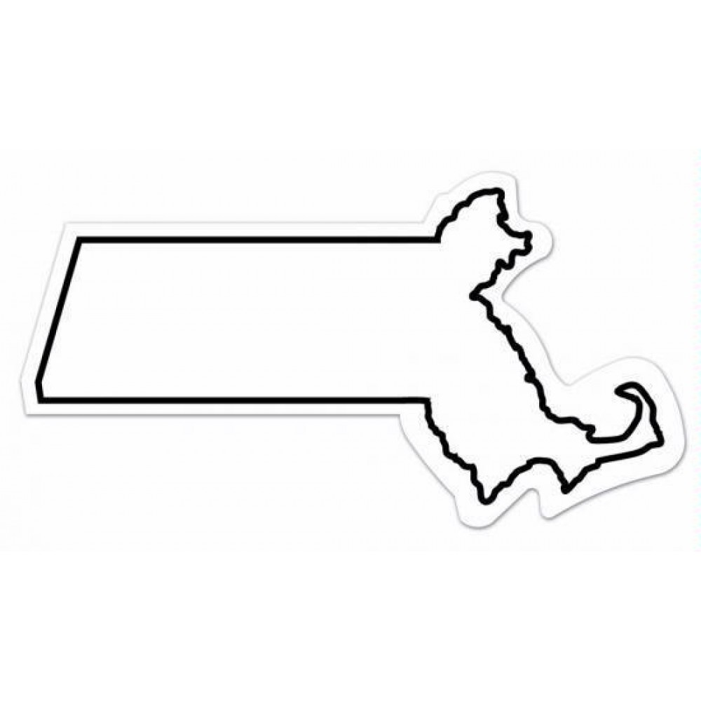 Massachusetts State Shape Magnet - Full Color with Logo