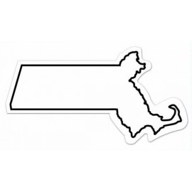 Massachusetts State Shape Magnet - Full Color with Logo
