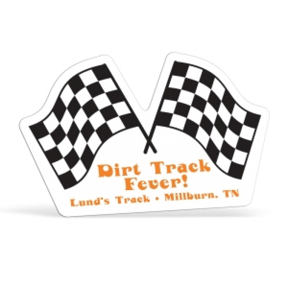 Racing Flags 0.03" Thick Vinyl Die Cut Large Stock Magnet Custom Printed