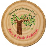 Custom Imprinted 2.5" x 2.5" - Hardwood Magnets - Bark Edged - Color Printed - USA-Made