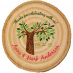 Custom Imprinted 2.5" x 2.5" - Hardwood Magnets - Bark Edged - Color Printed - USA-Made