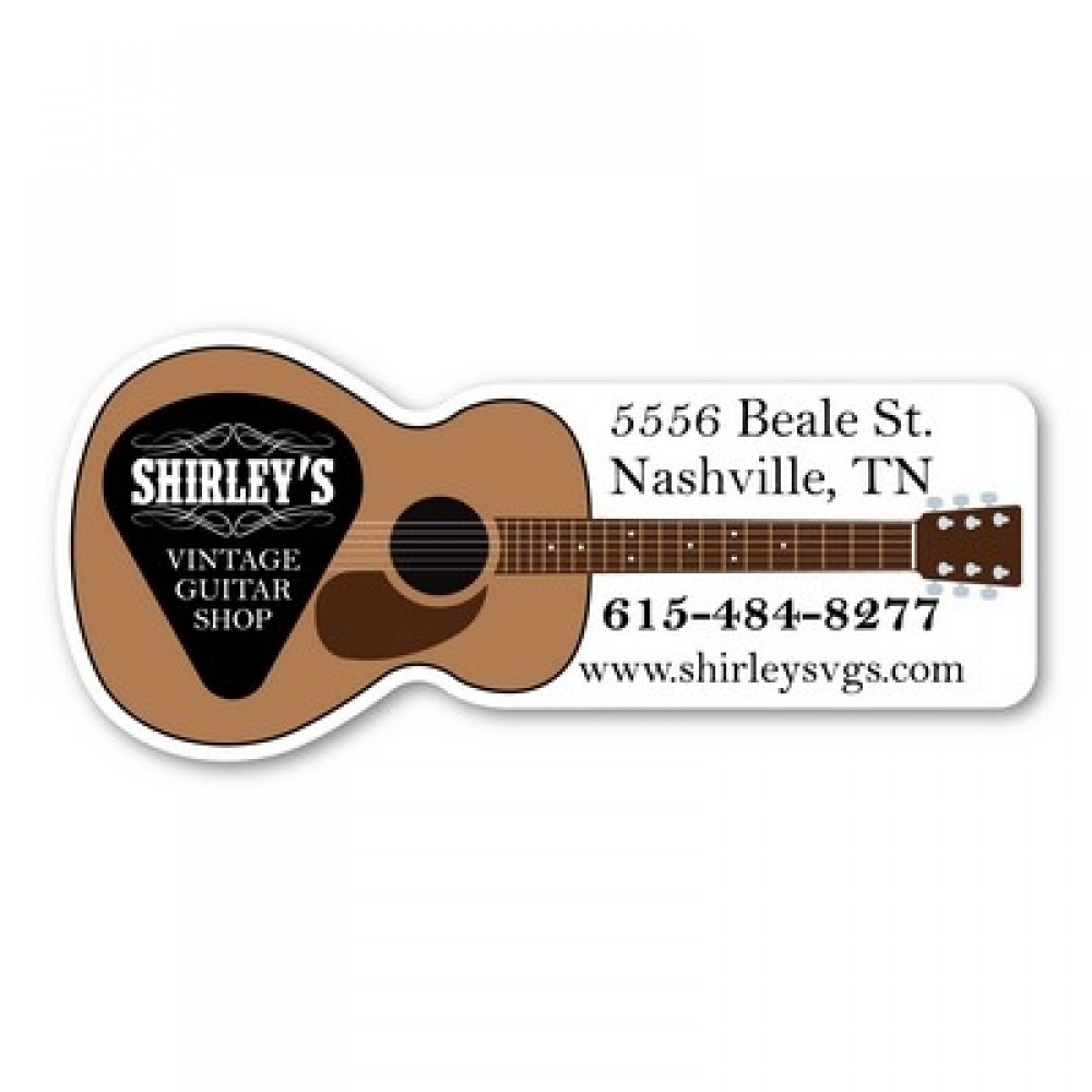 Logo Branded Guitar Magnet - 5.13" x 2.25" - 30 mil - Outdoor Safe
