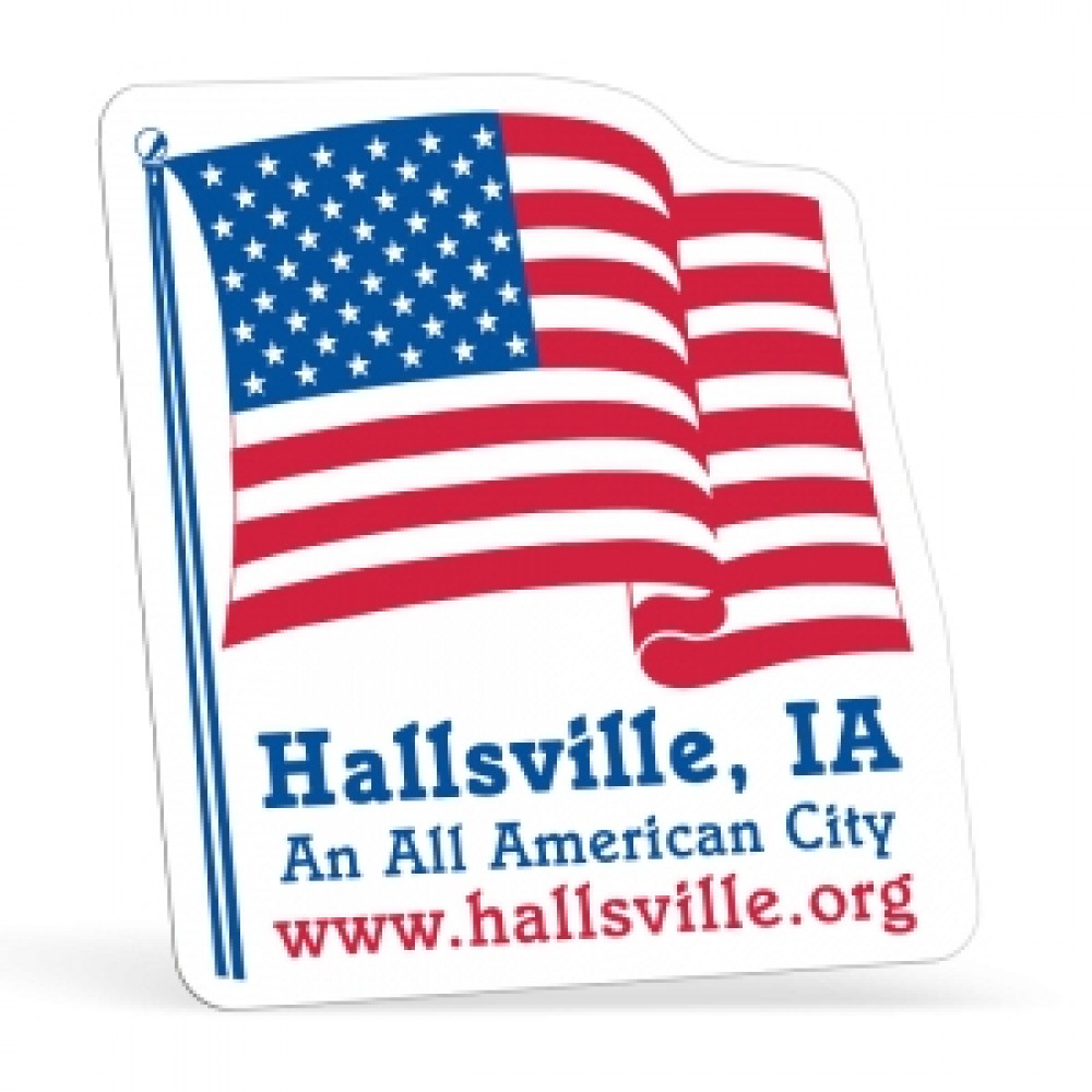 Custom Imprinted US Flag 0.03" Thick Vinyl Die Cut Large Stock Magnet Custom Imprinted US Flag 0.03" Thick Vinyl Die Cut Large Stock Magnet