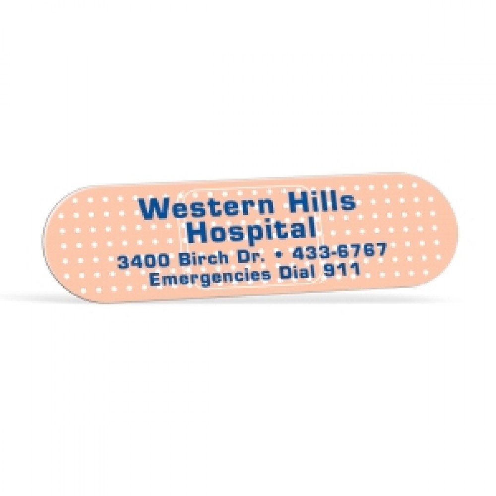 Bandage 0.03" Thick Vinyl Die Cut Small Stock Magnet (1"x3 1/2") Logo Branded