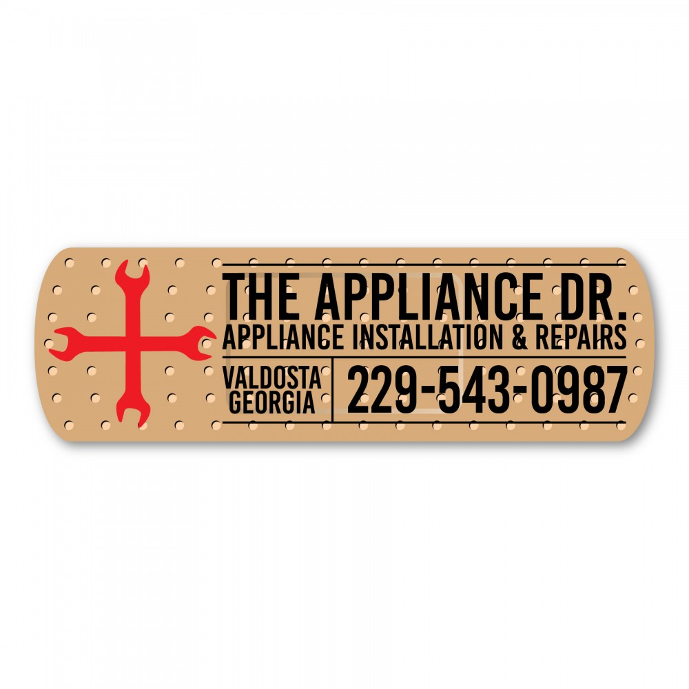 Logo Branded Band-aid Magnet - 4" x 1.25" - 20 mil