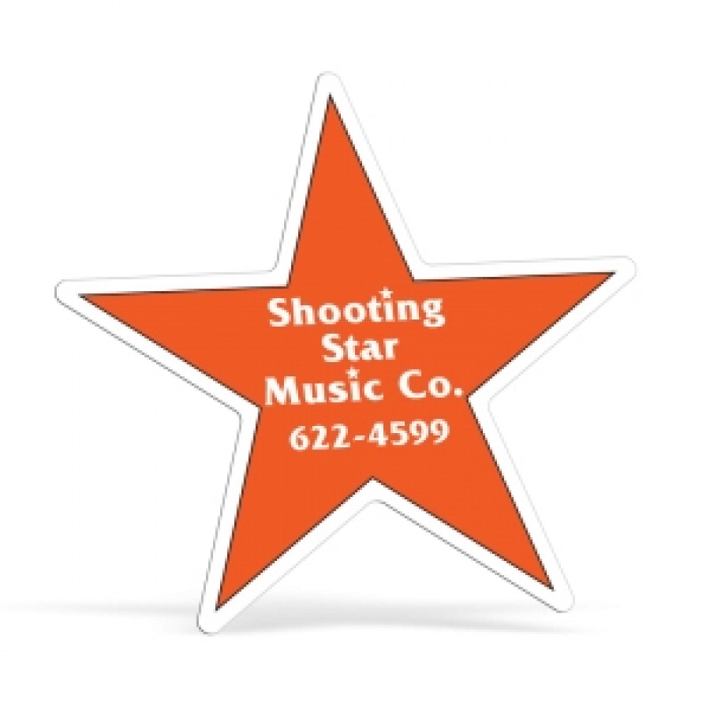Logo Branded 5 Point Star 0.02" Thick Vinyl Die Cut Large Stock Magnet Logo Branded 5 Point Star 0.02" Thick Vinyl Die Cut Large Stock Magnet